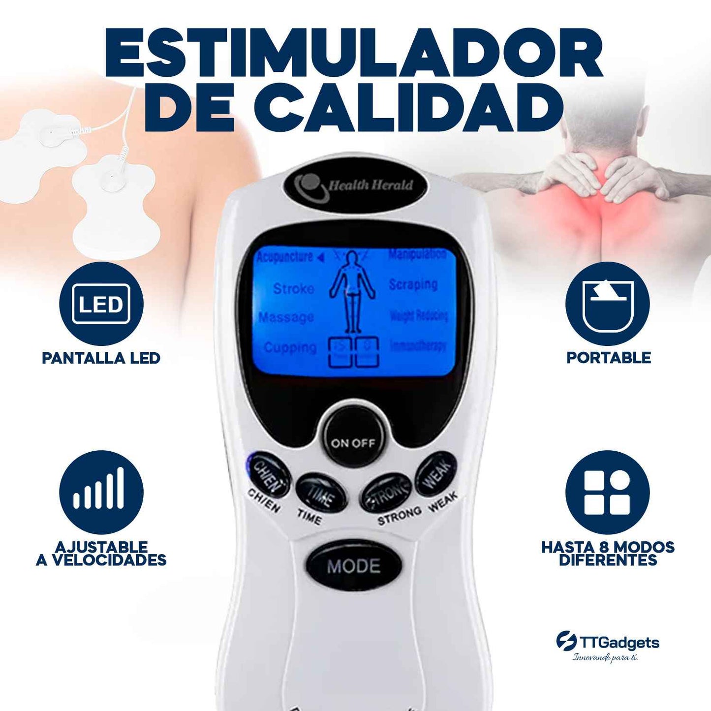 Electro estimulador – Relajación instantánea con pulsos inteligentes