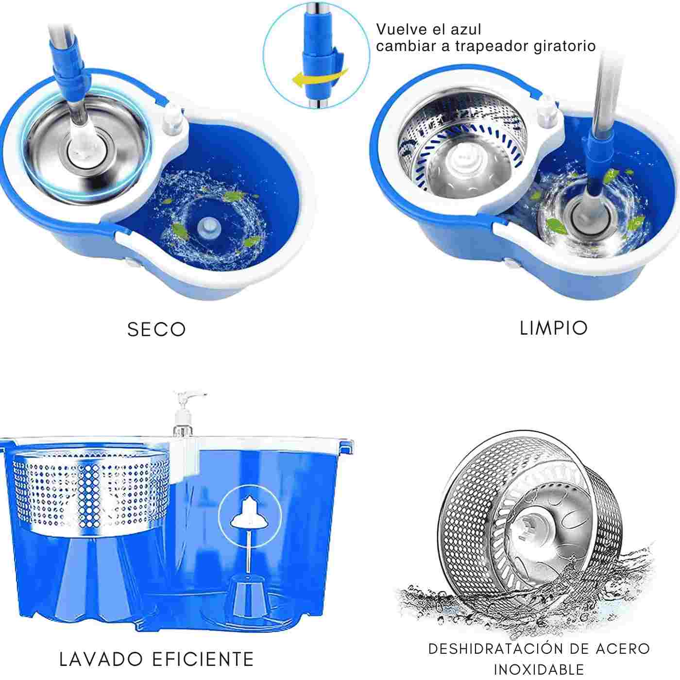 UltraClean 360® – Destaca la limpieza total y el sistema giratorio.