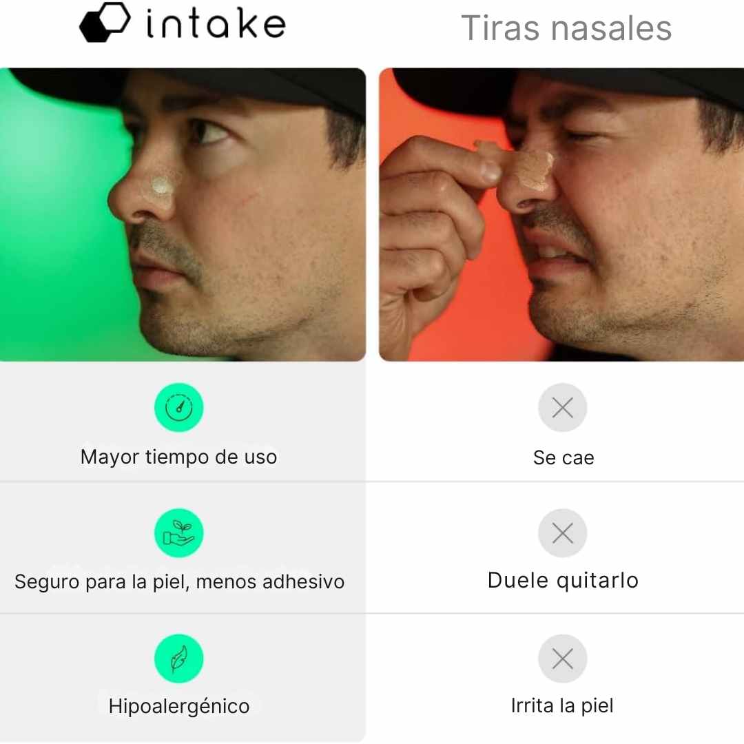 Intake™ – Tiras Magnéticas Nasales para Respirar Mejor y Dormir Profundamente