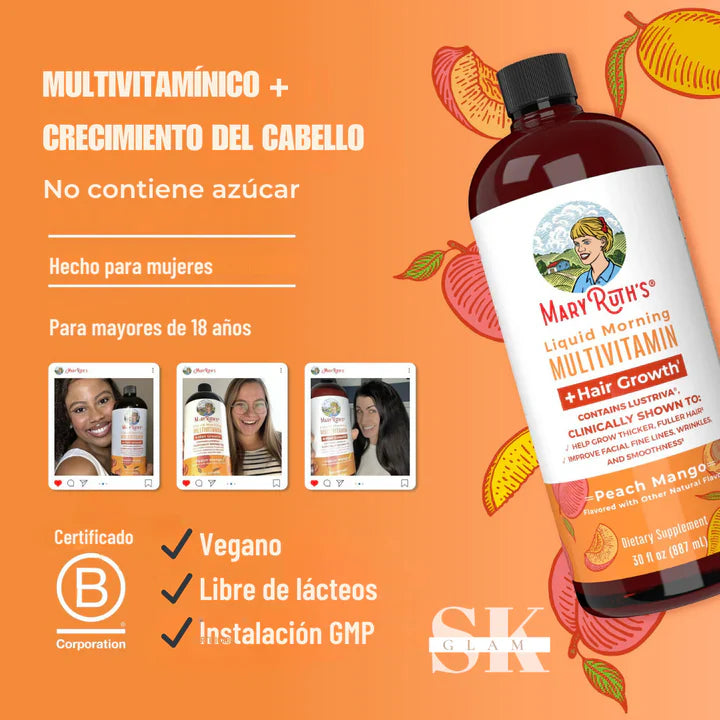 Multivitamina Para El Crecimiento Del Cabello con lustriva - MARYRUTH'S™ 💇‍♀️✨