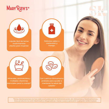 Multivitamina Para El Crecimiento Del Cabello con lustriva - MARYRUTH'S™ 💇‍♀️✨